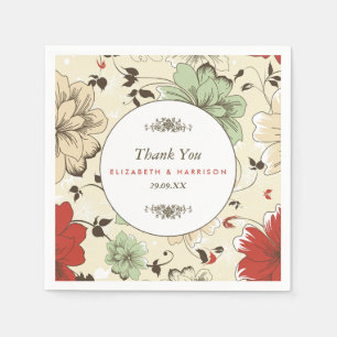 Serviette En Papier Vintage Chic Floral Mariage