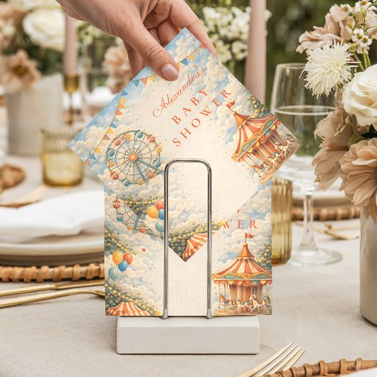 Serviette En Papier Vintage Circus Baby Shower