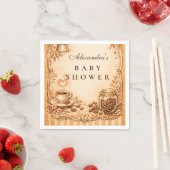 Serviette En Papier Vintage Coffee Baby Shower (En situation)