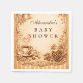 Serviette En Papier Vintage Coffee Baby Shower (Devant)
