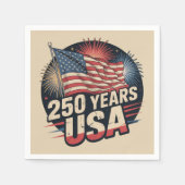 Serviette En Papier Vintage Colors American Flag 250 Years USA  (Devant)