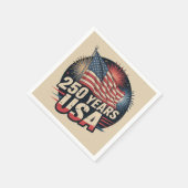 Serviette En Papier Vintage Colors American Flag 250 Years USA  (Coin)