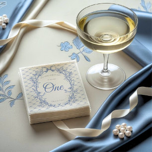 Serviette En Papier Vintage Coquette Blue Bow floral