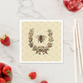 Serviette En Papier Vintage couronne d'abeilles (En situation)