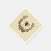 Serviette En Papier Vintage couronne d'abeilles (Coin)