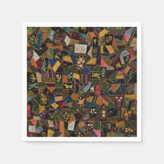 Serviette En Papier Vintage Crazy Quilt (Devant)