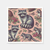 Serviette En Papier Vintage Cute Racoon (Devant)