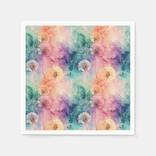 Serviette En Papier Vintage Dandelion Abstract Pattern (5) (Devant)