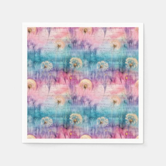 Serviette En Papier Vintage Dandelion Abstract Pattern (6) (Devant)