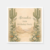 Serviette En Papier Vintage Desert Botanicals Birthday (Devant)