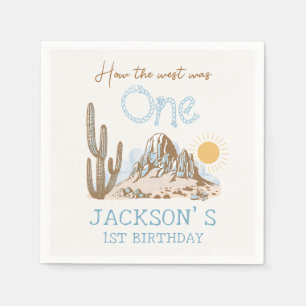 Serviette En Papier Vintage Desert Wild West Ouest 1er anniversaire