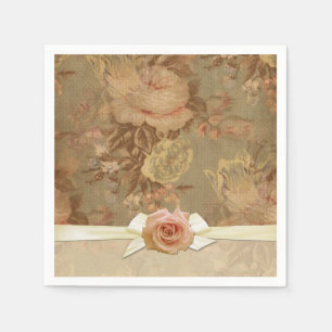 Serviette En Papier Vintage élégant Damask Roses serviettes