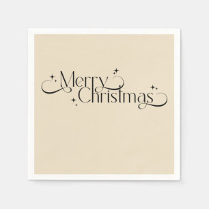 Serviette En Papier Vintage Elegant Noir et Or Noël