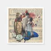 Serviette En Papier Vintage Enfants & Collage Floral (Devant)