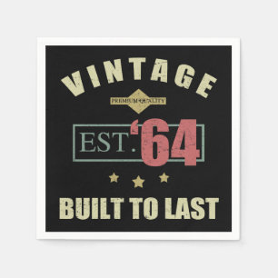 Serviette En Papier Vintage Est. 1964 60e anniversaire