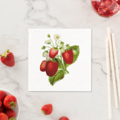 Serviette En Papier Vintage fraise. (En situation)