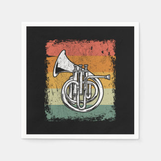 Serviette En Papier Vintage French Horn Player Music Horn Gift