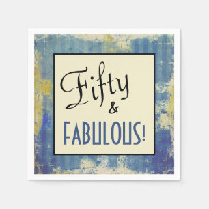Serviette En Papier Vintage Grunge Chic Fifty & FABULOUS ! Anniversair