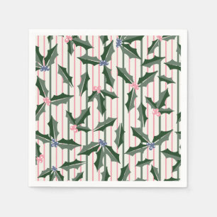 Serviette En Papier Vintage Holly Holiday