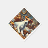 Serviette En Papier Vintage Jack Russell Terrier Peinture (Coin)