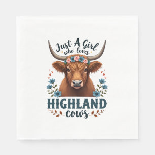 Serviette En Papier Vintage Juste Une Fille Qui Aime Les Vaches Highla