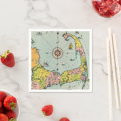 Serviette En Papier Vintage Map of Cape Cod (En situation)