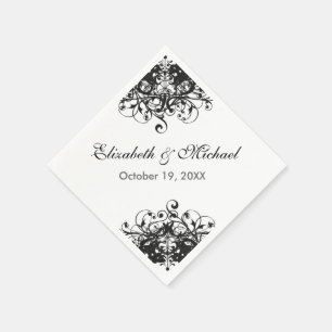 Serviette En Papier Vintage Mariage campagnard Floral Anniversaire