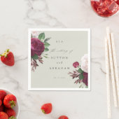 Serviette En Papier Vintage Mariage Floral (En situation)