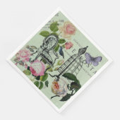 Serviette En Papier Vintage Monnaie French Rose Paris (Coin)