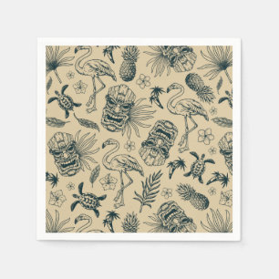 Serviette En Papier Vintage Motif tropical