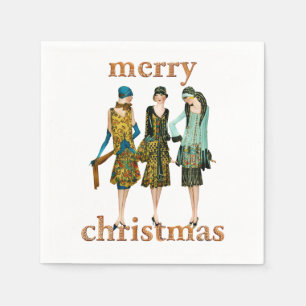 Serviette En Papier Vintage Noël des femmes des années 1930