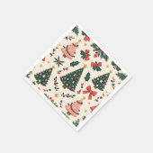 Serviette En Papier Vintage Noël Mistletoe & Bows Holiday (Coin)