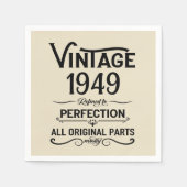 Serviette En Papier Vintage noir personnalisé 75e anniversaire (Devant)