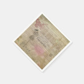 Serviette En Papier Vintage Paris Chic Anniversaire Mariage (Coin)