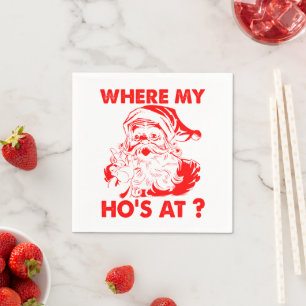 Serviette En Papier Vintage Père Noël Funny Christmas   Où est mon Ho