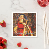 Serviette En Papier Vintage Père Noël Votre salutation (En situation)