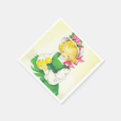 Serviette En Papier Vintage petite fille Retro mignonne (Coin)