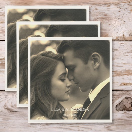 Serviette En Papier Vintage Photo