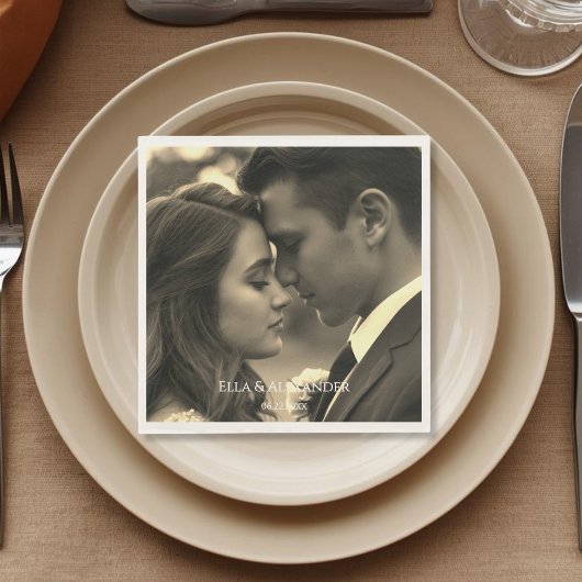 Serviette En Papier Vintage Photo