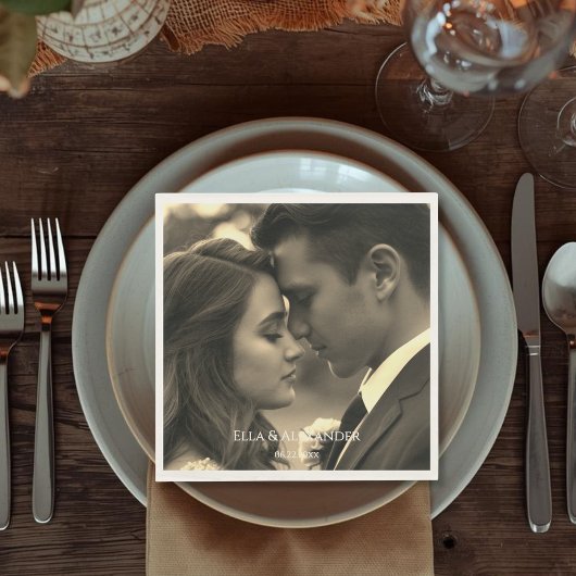 Serviette En Papier Vintage Photo