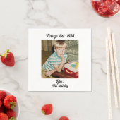 Serviette En Papier Vintage Photo Birthday Personalized (En situation)