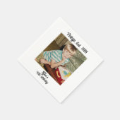 Serviette En Papier Vintage Photo Birthday Personalized (Coin)