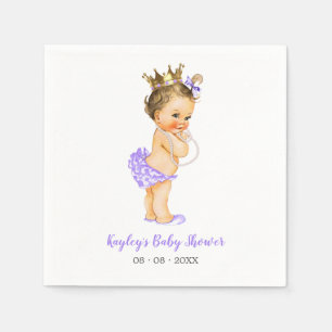 Serviette En Papier Vintage Princess Baby shower Napkin Perles violett