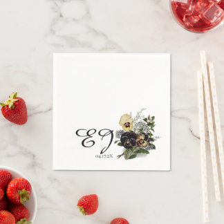 Serviette En Papier Vintage Purple Pansy