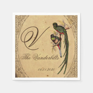 Serviette En Papier Vintage Quetzal Bird Mariage Napkin