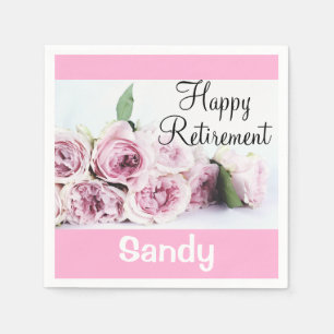 Serviette En Papier Vintage retraite florale joyeuse rose violette