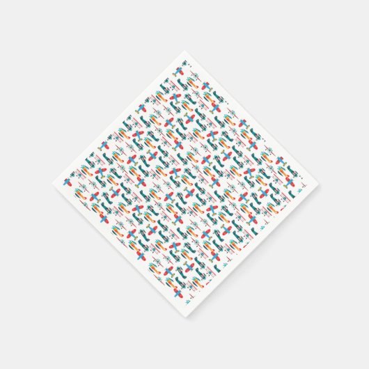 Serviette En Papier vintage retro airplane pattern (Coin)