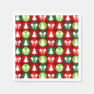 Serviette En Papier vintage rétro Arbres de Noël et Vaches Motif