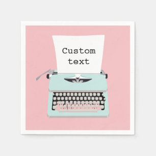 Serviette En Papier Vintage retro typewriter and paper design