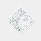 Serviette En Papier Vintage Romance Collage bleu ID226 (Coin)